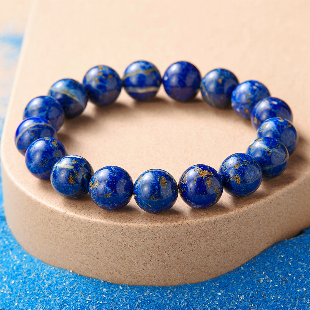 Enhancing intuition and spiritual awareness: Lapis Lazuli Bracelet - Abhimantrit & Certified